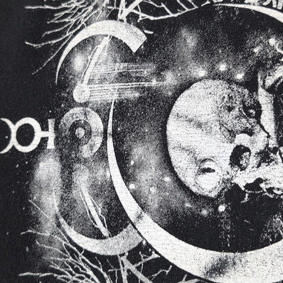 Cult Status Gothic Moon Skull Upside Down Hand Black And White Print T-Shirt XL - Picture 10 of 10